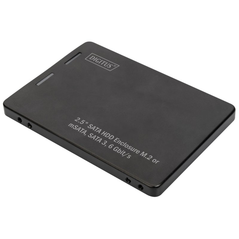 DIGITUS 2,5" SATA adapter M.2 en mSATA SSD, SATA III 6 Gbit/s, aluminiumbehuizing