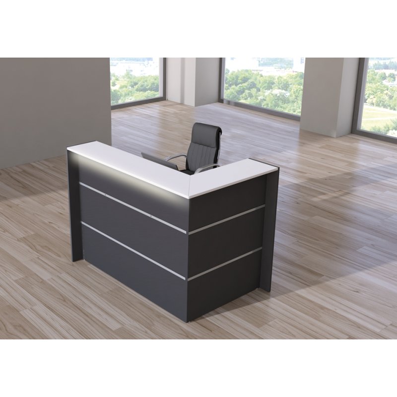 Kerkmann comptoir d'angle BARI, 1500×950×1080 mm, anthracite