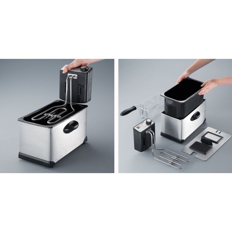 SEVERIN friteuse FR 3431, 3 liter, 2000 watt, zilver/zwart