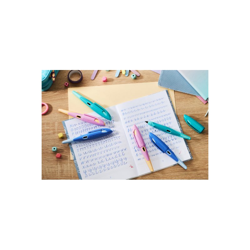 STABILO stylo-plume EASYbirdy L édition pastel, rose/abricot, gaucher, plume A