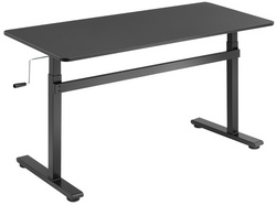 LogiLink zit-sta-werkbureau, 1400 mm breed, zwart, handmatig verstelbaar