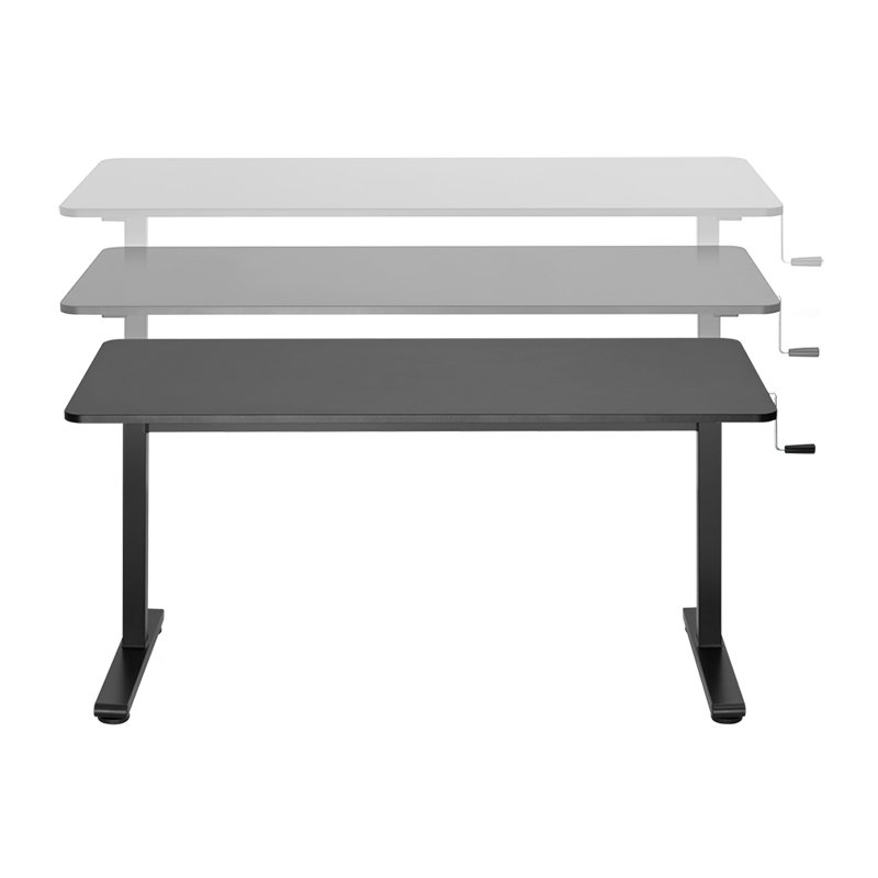 LogiLink bureau assis-debout, réglable manuellement, blanc, 140 cm de large