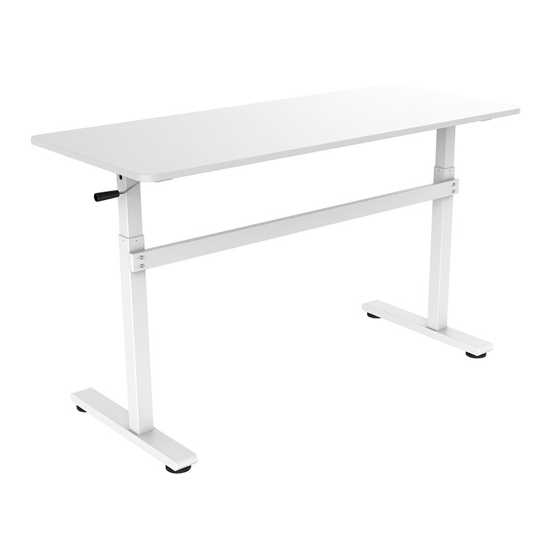 LogiLink bureau assis-debout, réglable manuellement, blanc, 140 cm de large