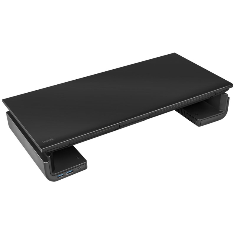 LogiLink support pour moniteur réglable, 3x USB, noir, capacité 25 kg