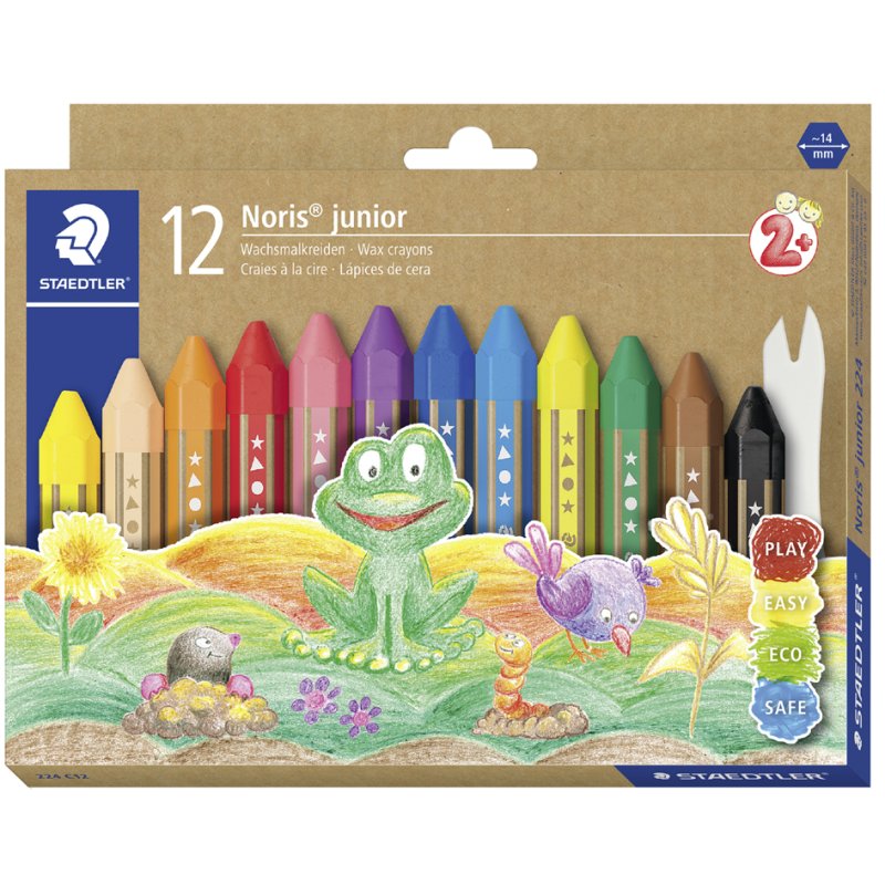 STAEDTLER waskleuren Noris junior, zeskantig, 6 kleuren, 14 mm