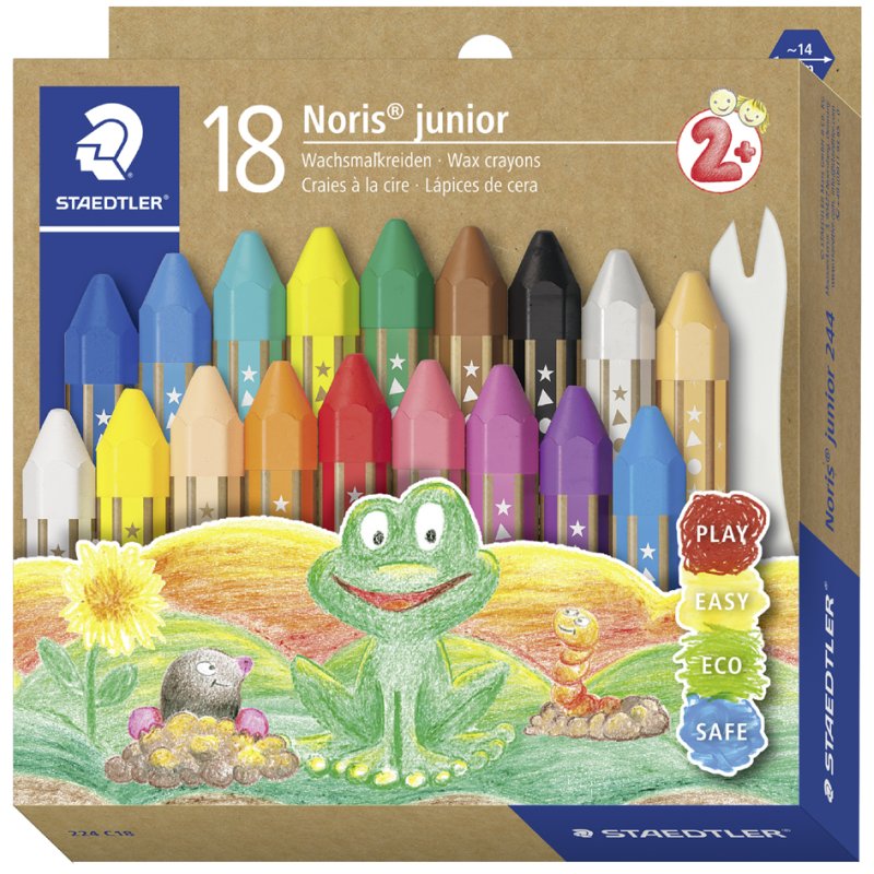 STAEDTLER waskleuren Noris junior, zeskantig, 6 kleuren, 14 mm