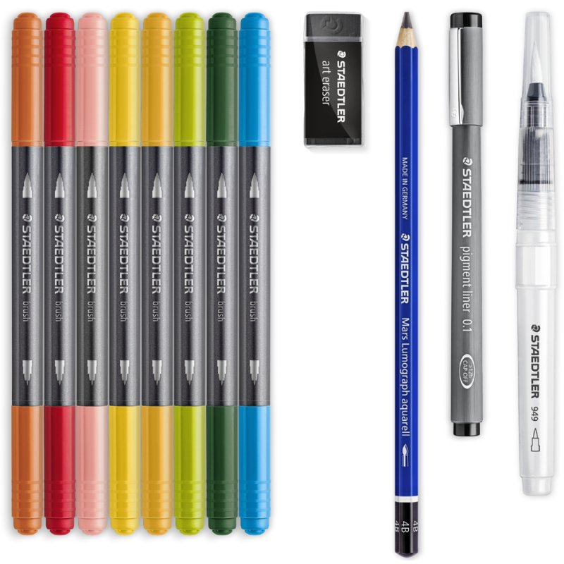 STAEDTLER aquarelset Floral Aquarelle, 8 crayons doubles, série Design Journey