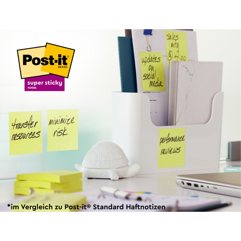 Post-it Super Sticky notes, 47,6×47,6 mm, jaune, 12 blocs