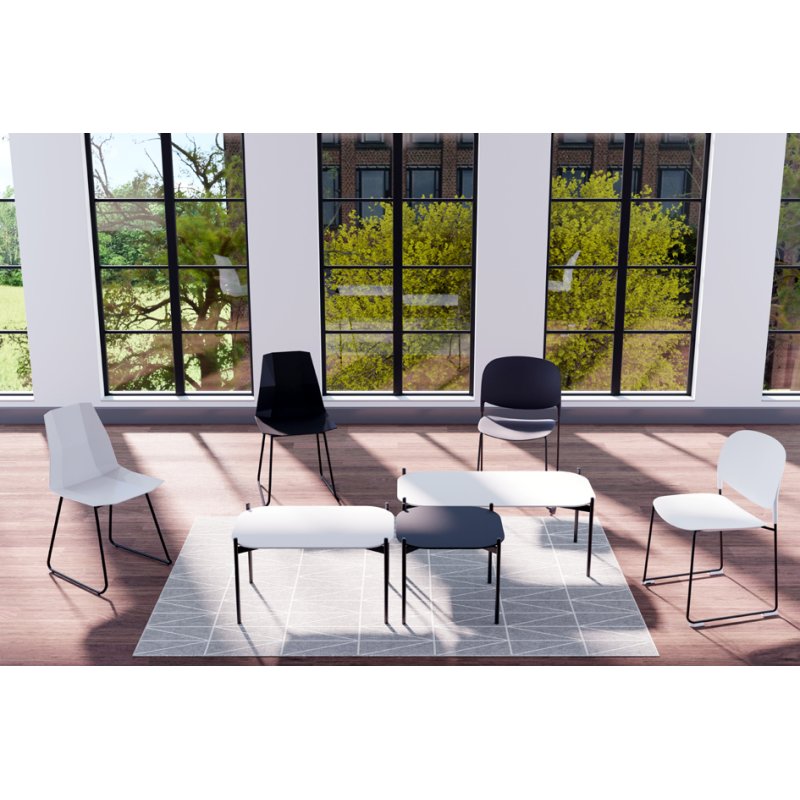 PAPERFLOW Table d'appoint Meet, 1000×500 mm, blanc, plateau MDF