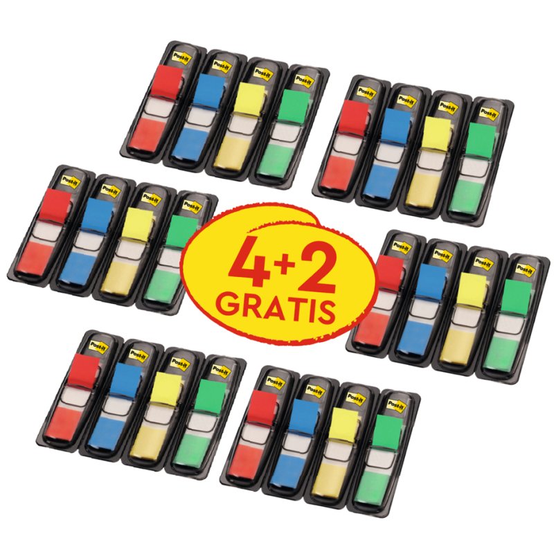 Post-it Index Mini, 11,9 × 43,2 mm, assortiment couleurs, 8 × 35 pièces