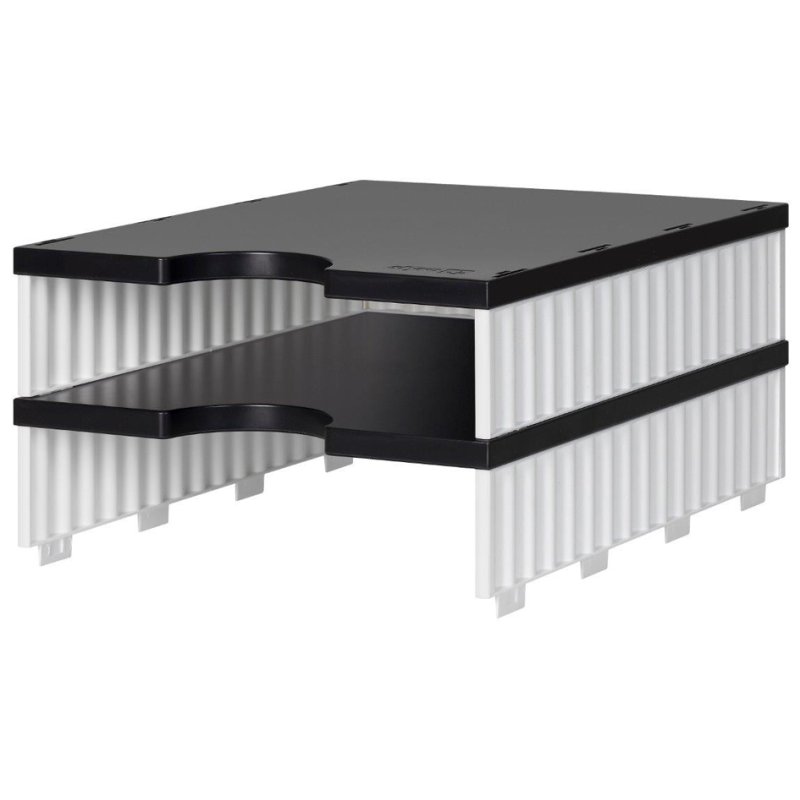styro documentsorteerbak styrodoc uno, 2 compartiments, noir, 248×331×140 mm