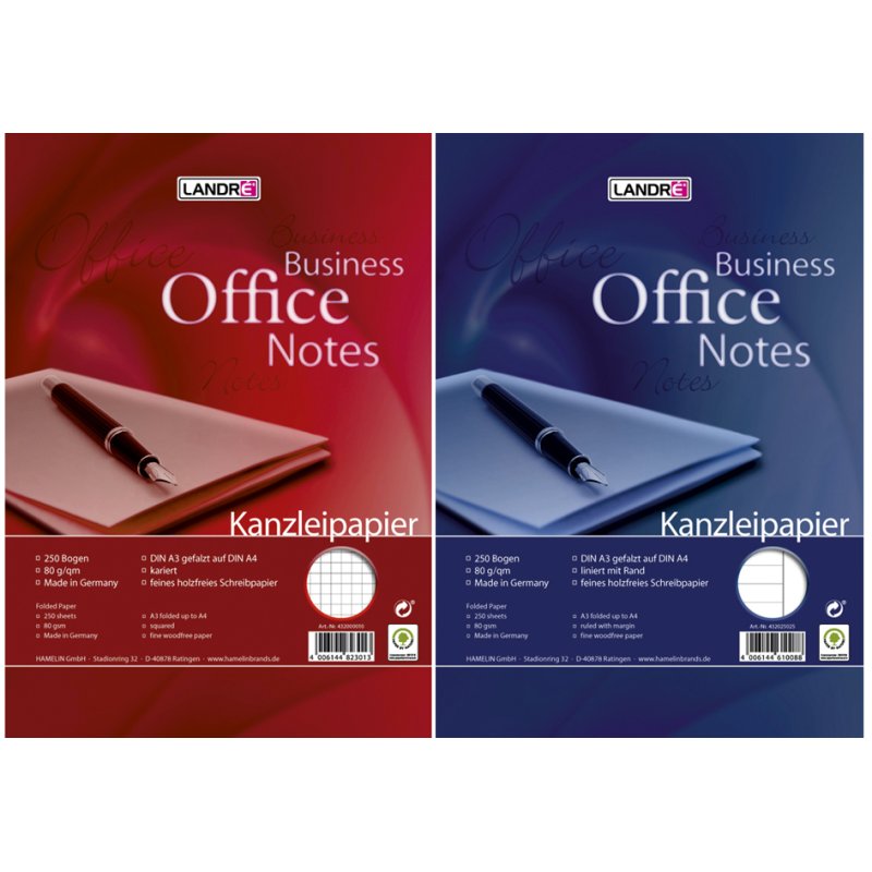 LANDRÉ papier de bureau A4, quadrillé, sans marge, 500 feuilles