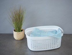 plast team wasmand SEOUL, grijs, diamant design, 41,9 liter