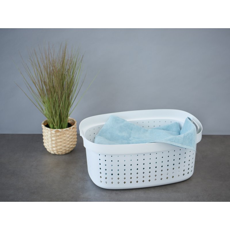 plast team panier à linge Seoul, blanc, 41,9 litres, design diamant