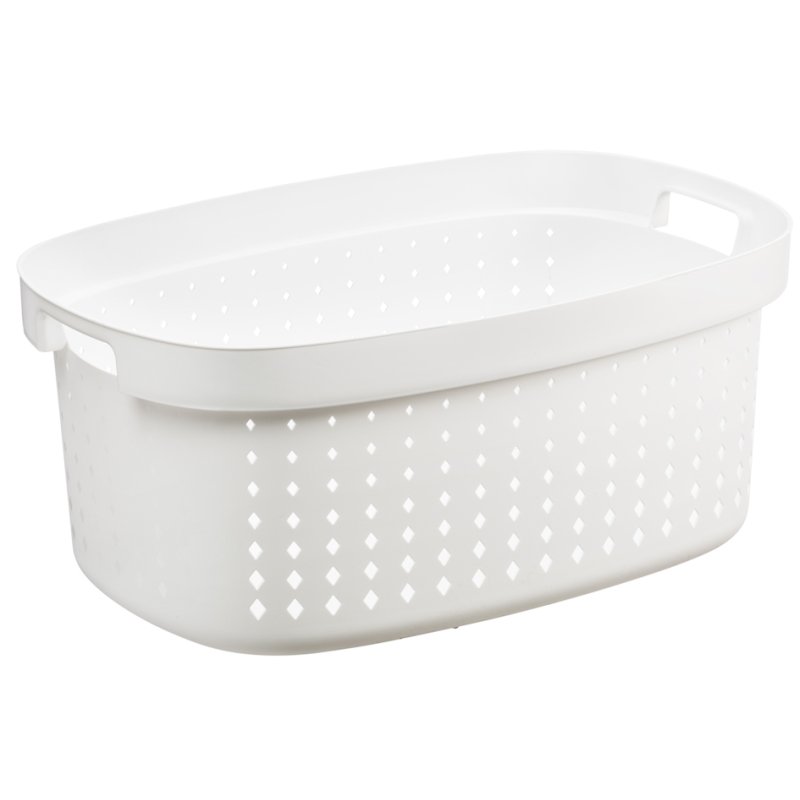 plast team panier à linge Seoul, blanc, 41,9 litres, design diamant