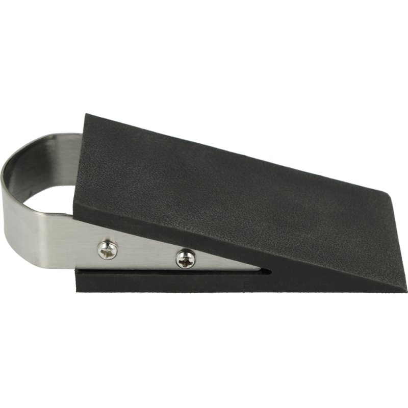 WESTCOTT cale de porte en caoutchouc avec poignée en acier inoxydable, noir, 50×120×30 mm