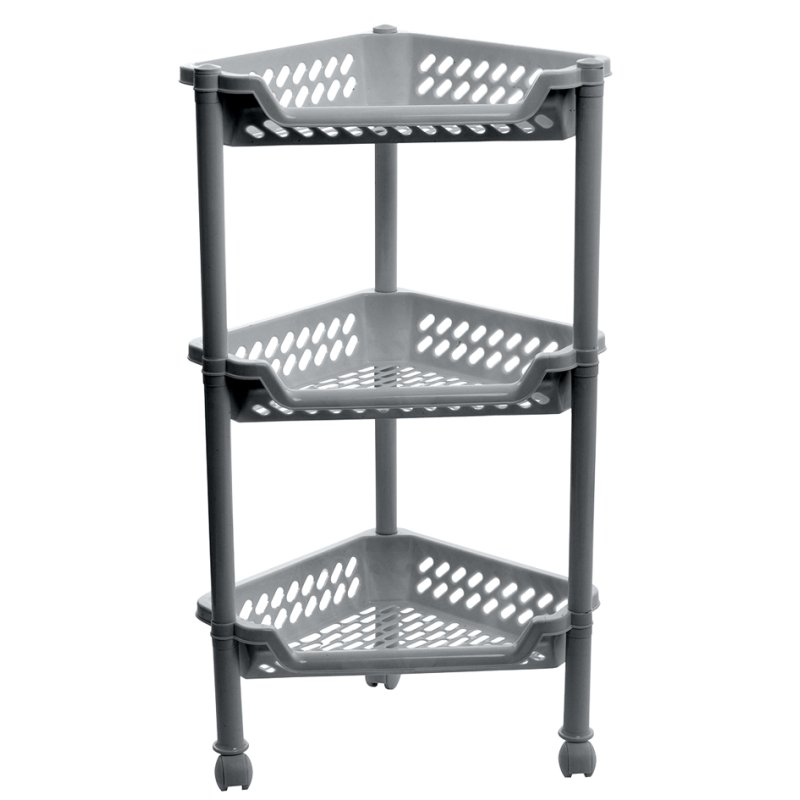 plast team Chariot de rangement, 3 paniers, blanc, 385×260×680 mm