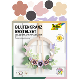 folia bloemenkrans-knutselset, voor 3 kransen, 200/250/300 mm, voorgestanst