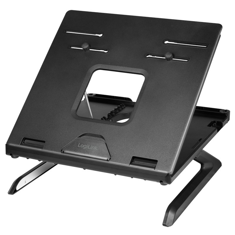 LogiLink support pour ordinateur portable avec porte-téléphones, noir, 10-15,6 pouces, pliable