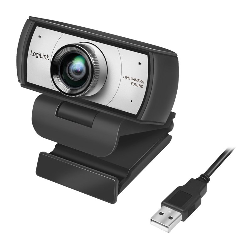 LogiLink conference webcam HD USB, dual microphone, 120 degrees, black