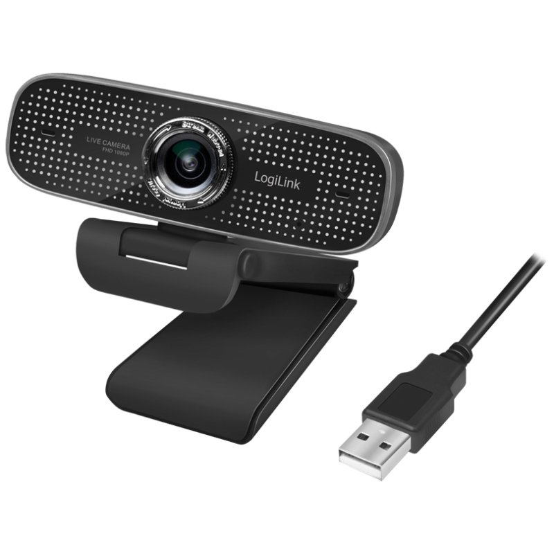 LogiLink conference HD USB webcam, dual microphone, 100 degrees, black