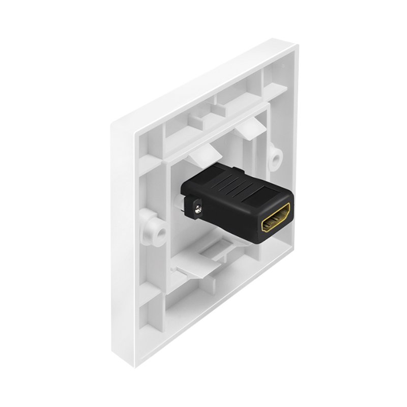LogiLink prise murale, 2x coupleur HDMI, blanc, 86×86 mm