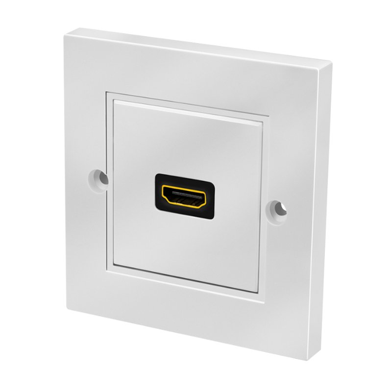 LogiLink prise murale, 2x coupleur HDMI, blanc, 86×86 mm