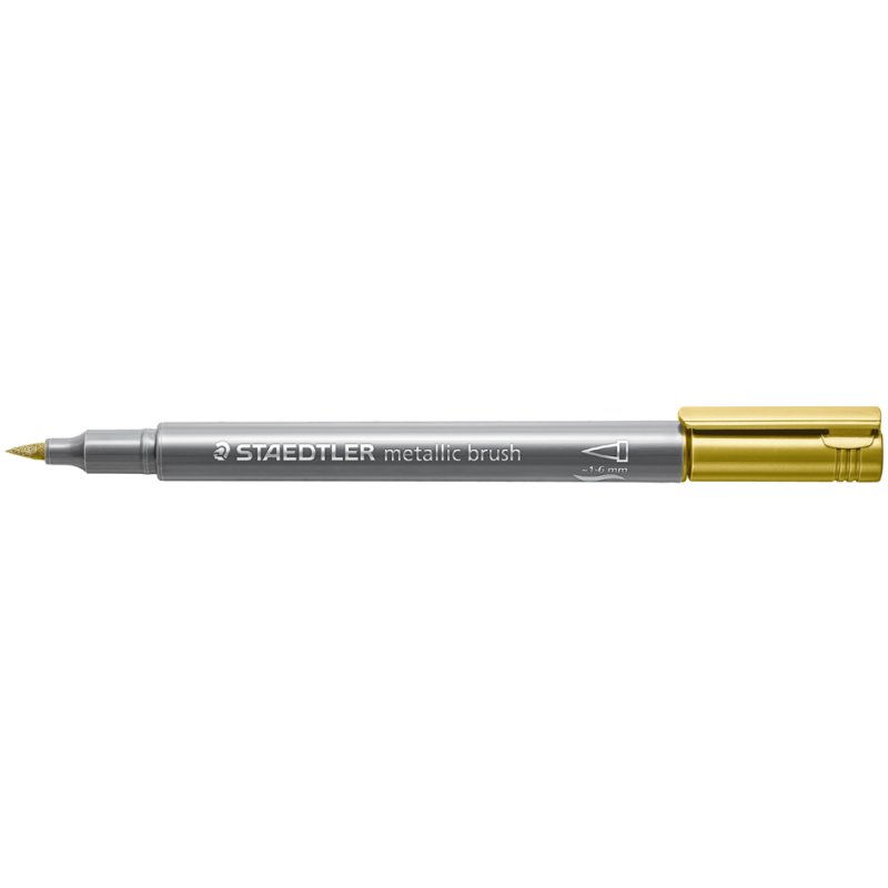 STAEDTLER brushpen metallic, argent, pointe pinceau flexible, 1,0-6,0 mm
