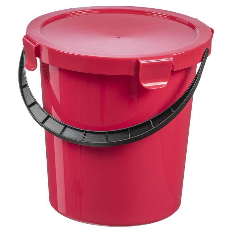 plast team seau de rangement avec couvercle, bleu clair, 5 litres