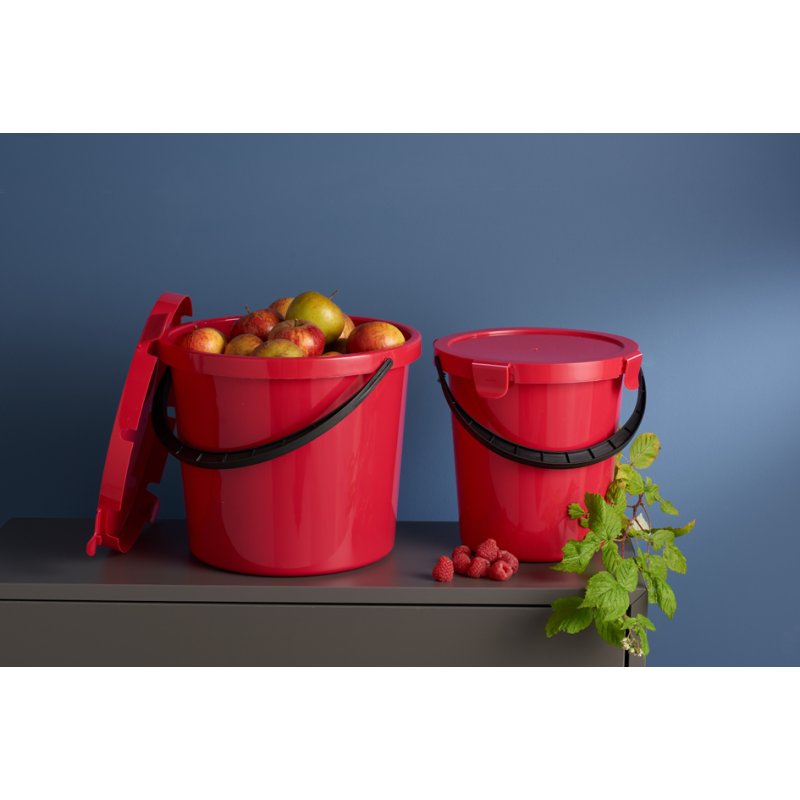 Plast Team seau de tri avec couvercle, 10 litres, rouge