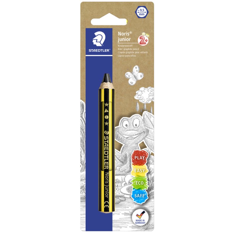 STAEDTLER Noris junior crayon 2B, format extra épais, jaune/noir
