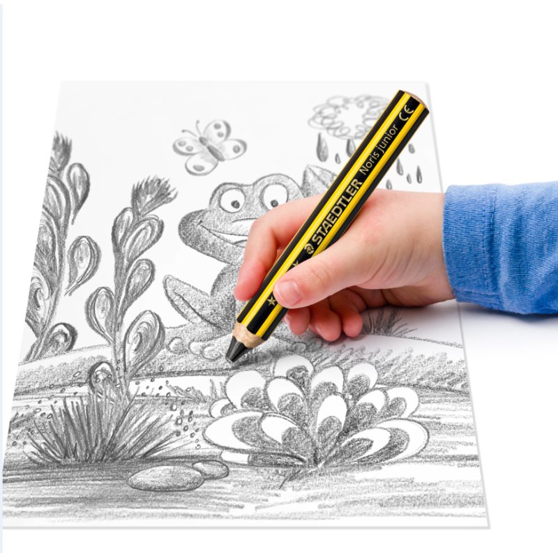 STAEDTLER Noris junior crayon 2B, format extra épais, jaune/noir