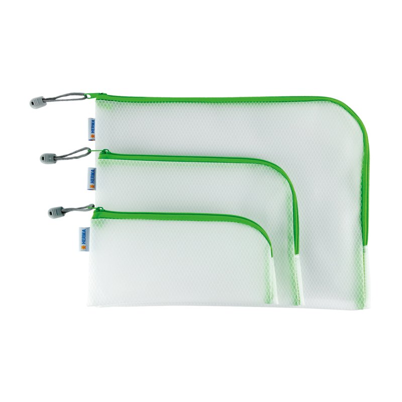 HERMA pochette à fermeture éclair mesh A5, rouge, transparent, 260×200 mm