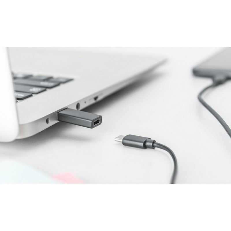 DIGITUS Adaptateur USB-C, USB-A vers USB-C, noir, aluminium