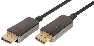 DIGITUS DisplayPort glasvezelkabel hybrid AOC, 8K UHD, 10 meter, zwart