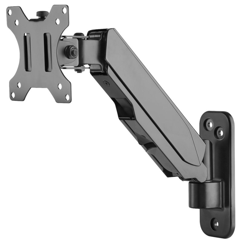 DIGITUS universele monitorarm voor wandmontage, 17-32 inch, gasdrukfeder, zwart mat
