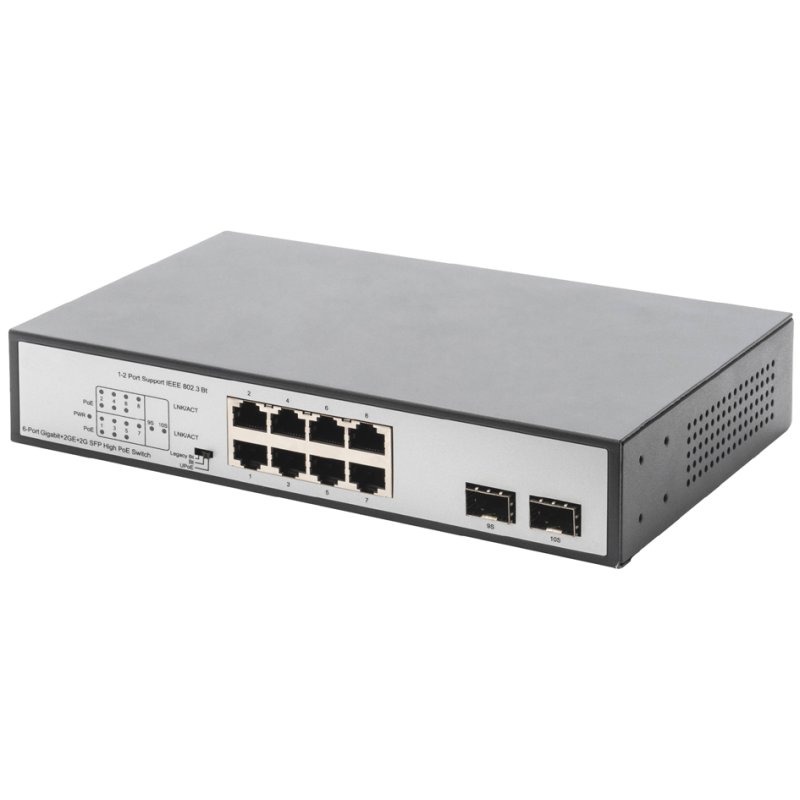 DIGITUS Gigabit PoE switch, 8 ports, unmanaged