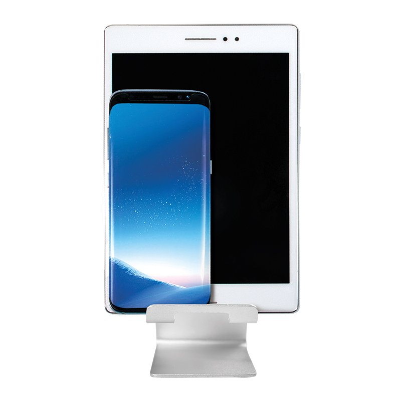 LogiLink support pour smartphone et tablette, argent, 2 positions, pieds antidérapants