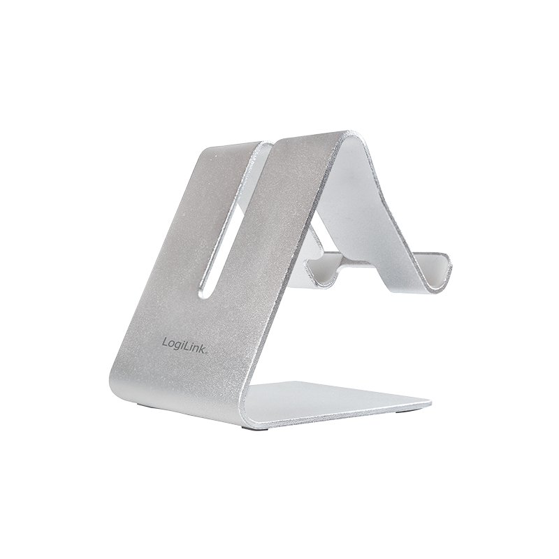 LogiLink support pour smartphone et tablette, argent, 2 positions, pieds antidérapants
