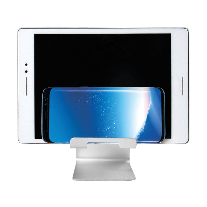 LogiLink support pour smartphone et tablette, argent, 2 positions, pieds antidérapants