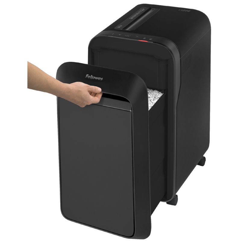 Fellowes destructeur de papier Powershred LX220, coupe particulaire 4×12 mm, noir, 20 feuilles