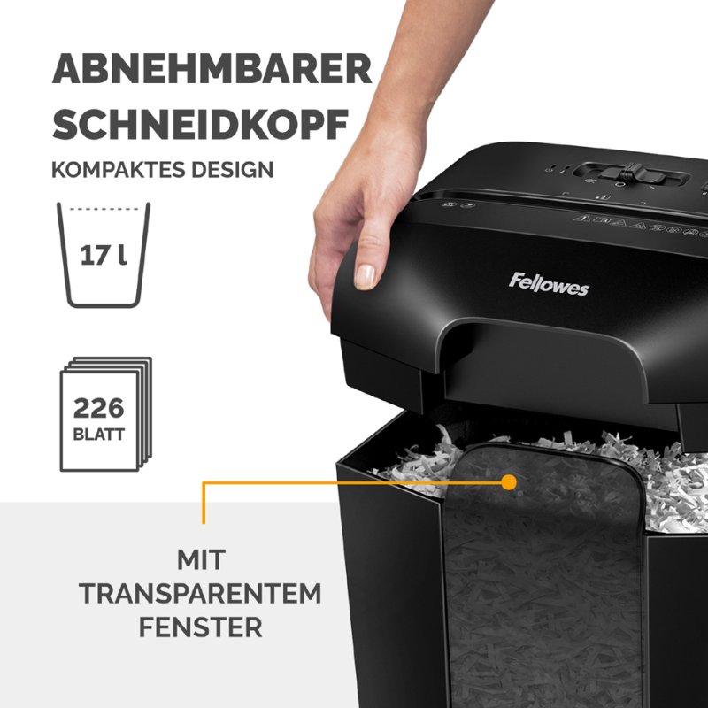 Fellowes destructeur de papier Powershred LX45, 8 feuilles, 17 litres, noir
