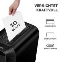 Fellowes papiervernietiger Powershred LX65, 4×40 mm snippers, 10 vel capaciteit, zwart