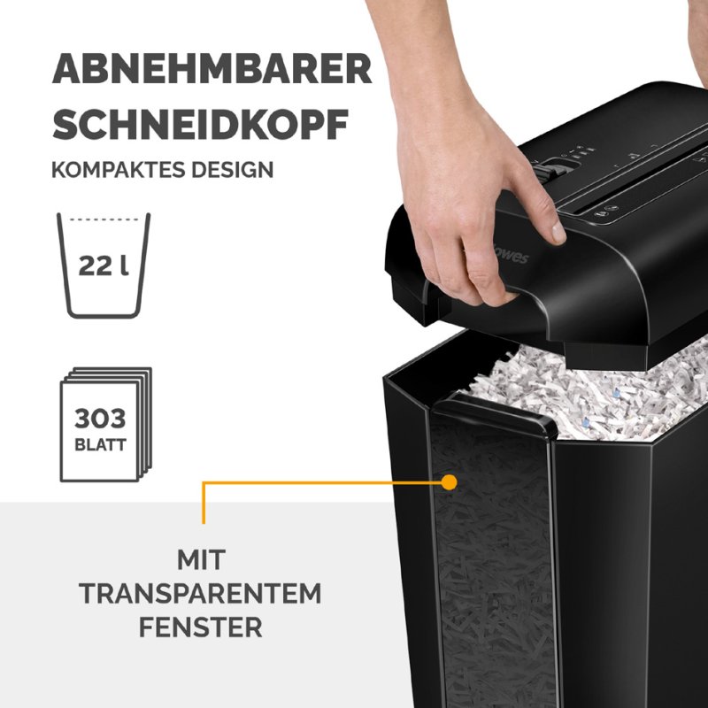 Fellowes destructeur de papier Powershred LX65, 10 feuilles, 22 litres, blanc