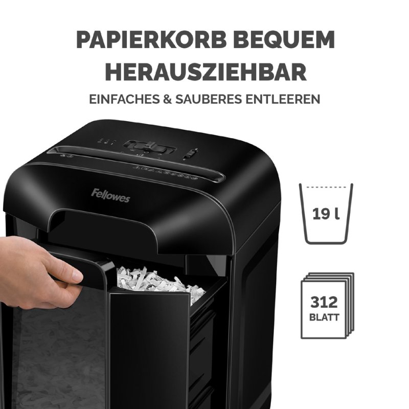Fellowes papiervernietiger Powershred LX85, 12 vel, P-4/T-4, zwart