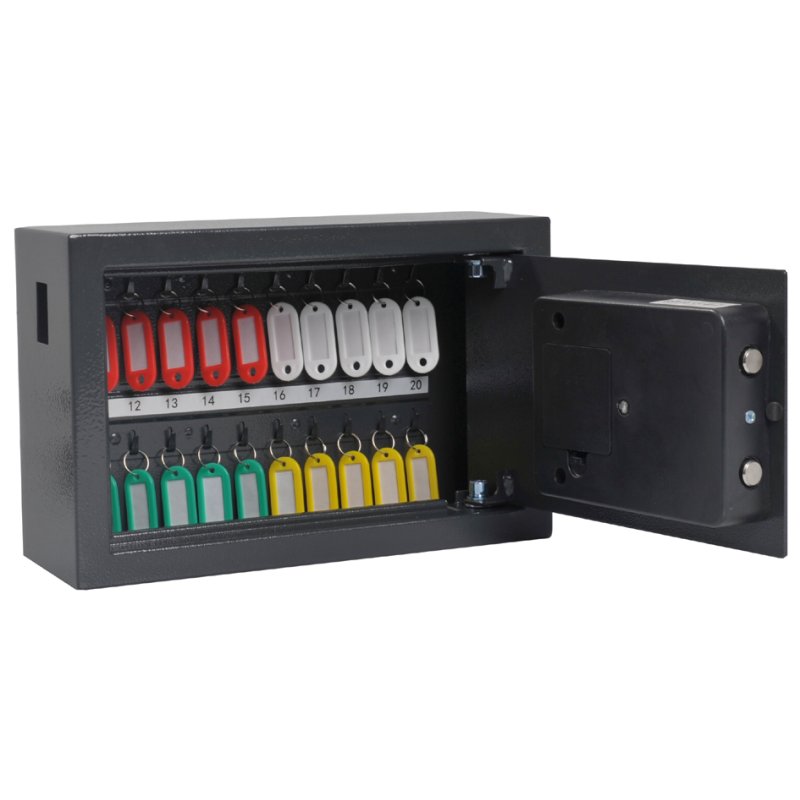 pavo Armoire à clés High Security, sécurité électronique, 150 clés, gris foncé
