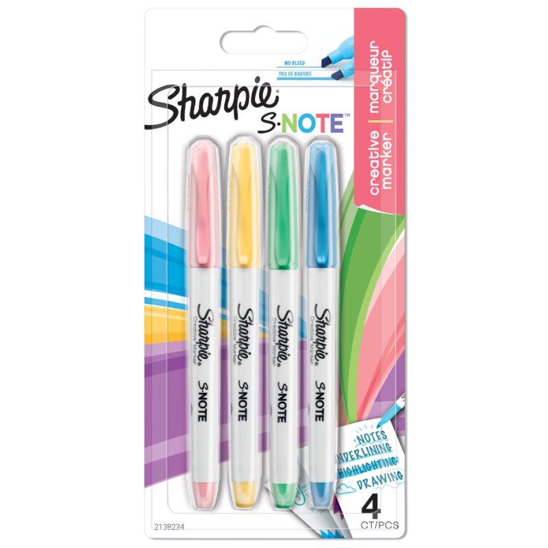 Sharpie marqueurs créatifs S-NOTE, pointe biseau 2-15 mm, 12 pièces