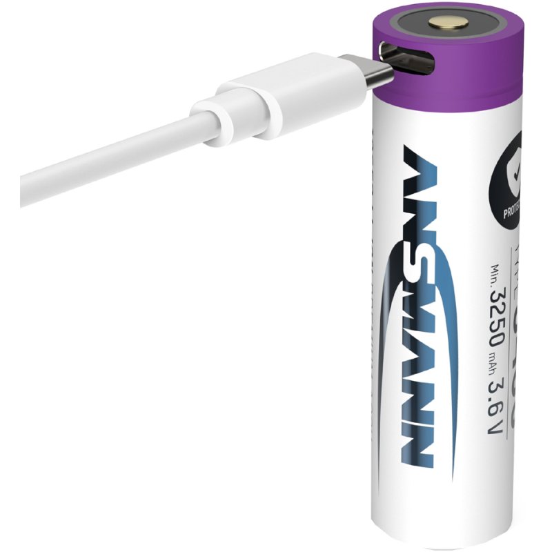 ANSMANN Li-Ion accu 18650, USB-C aansluiting, 2600 mAh