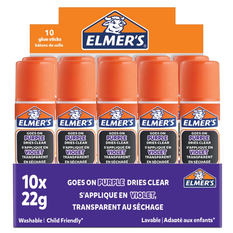 ELMER'S lijmstift paars verdwijnend, 6 g, 3 stuks
