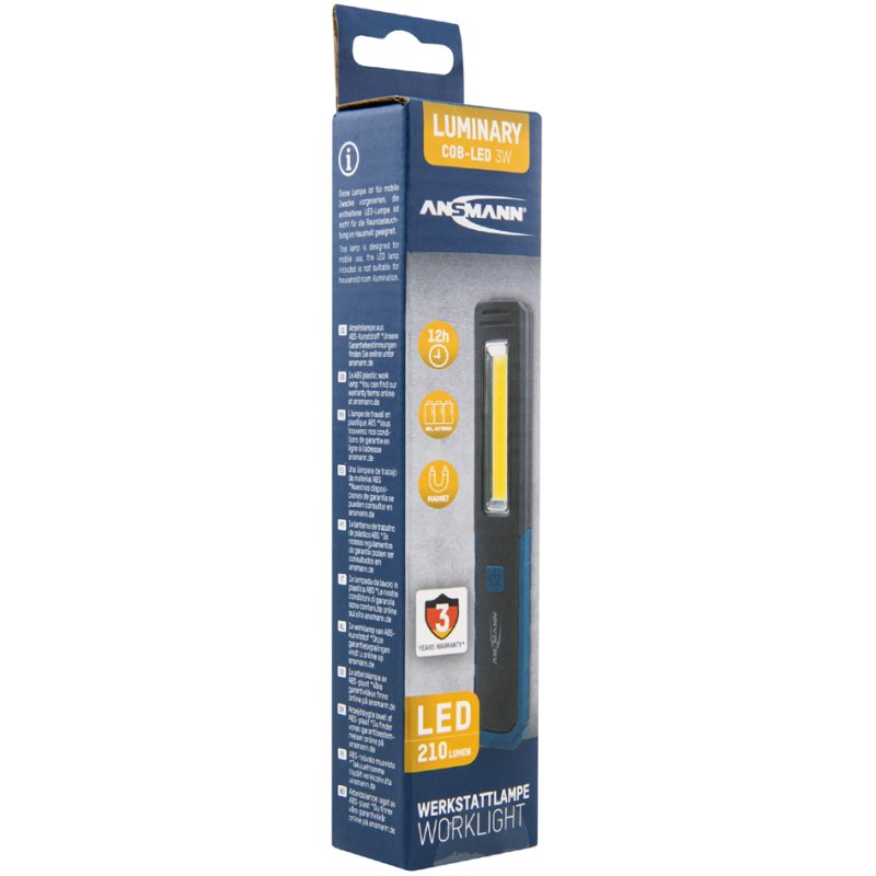 ANSMANN LED werklamp WL210B, zwart/blauw, 210 lumen, 3 watt